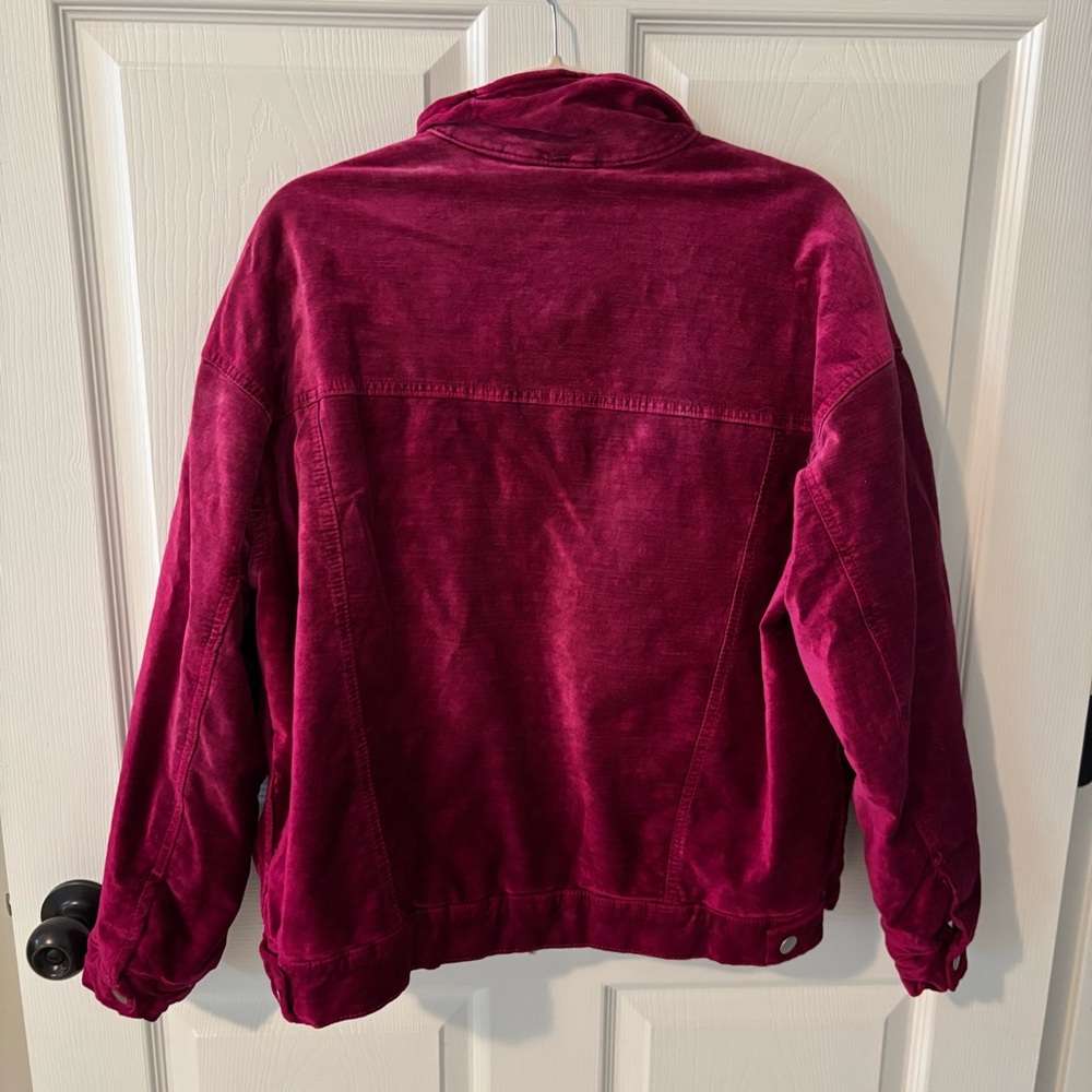 Free‎ People ‘Velvet Trucker Jacket’ In Pink Size XS/S Sold Out - Picture 7 of 7